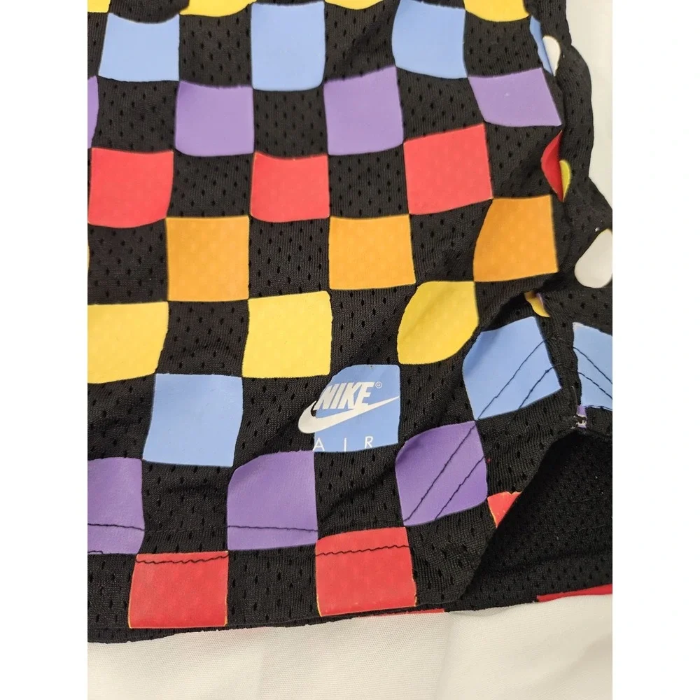 Nike Air Jordan Retro AOP Basketball Shorts Small Black MultiColor Check